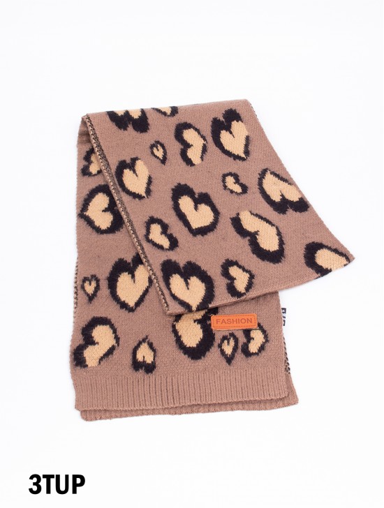 Kid's Heart Patterned Scarf